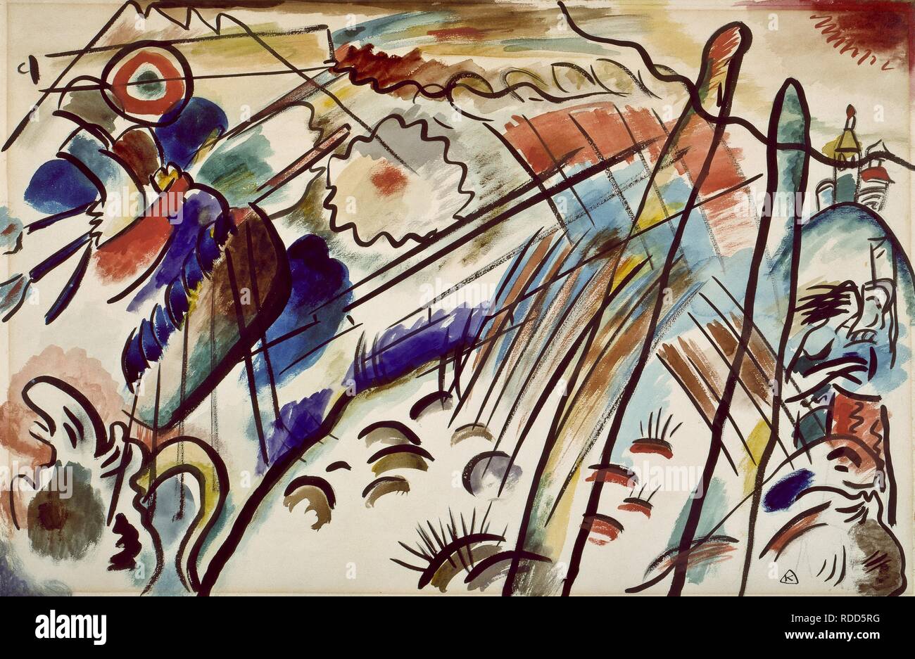 Etude pour 'Improvisation 28' (deuxième version). Musée : © Fondation Solomon R. Guggenheim, New York. Auteur : Kandinsky, Vassily Vassilievitch. Banque D'Images