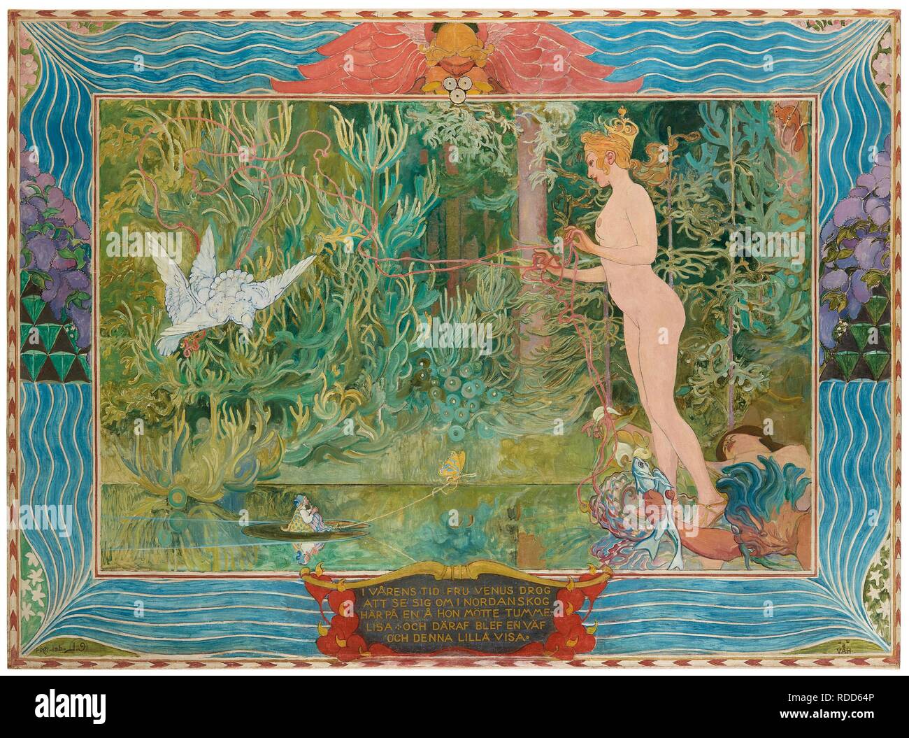 Vénus et Thumbelina (Vénus et Tummelisa). Musée : collection privée. Auteur : LARSSON, CARL. Banque D'Images