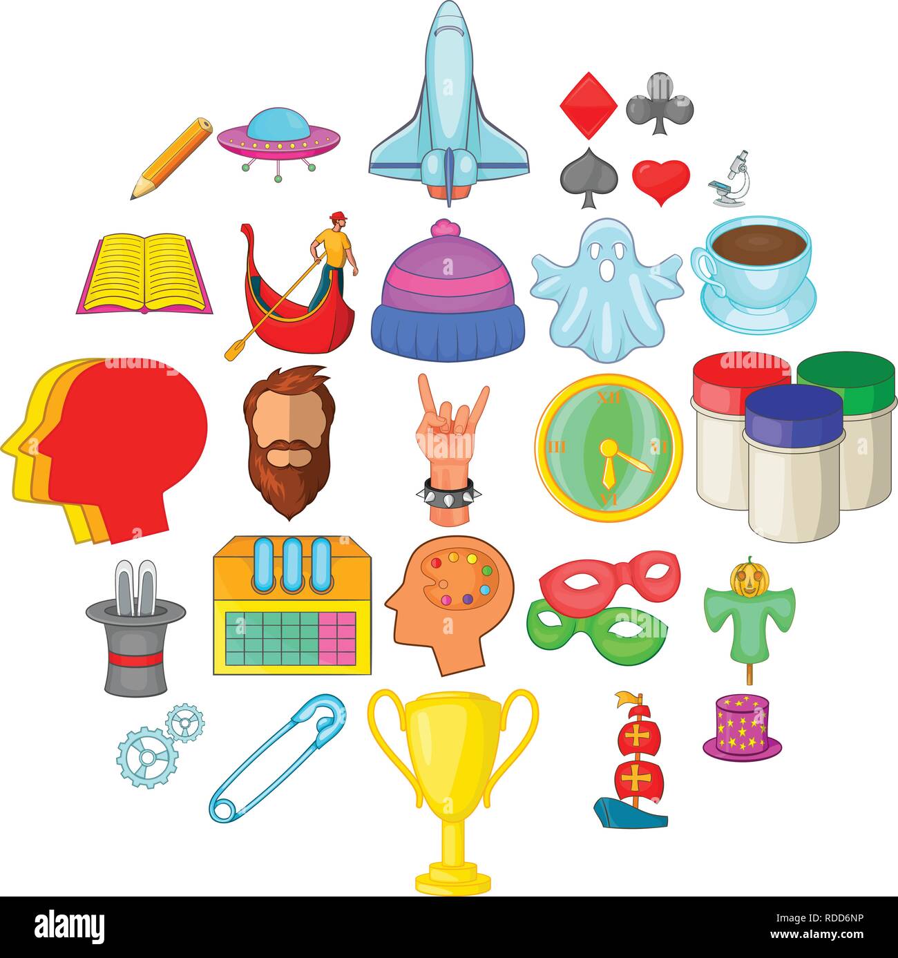 Le Scoutisme icons set, cartoon style Illustration de Vecteur