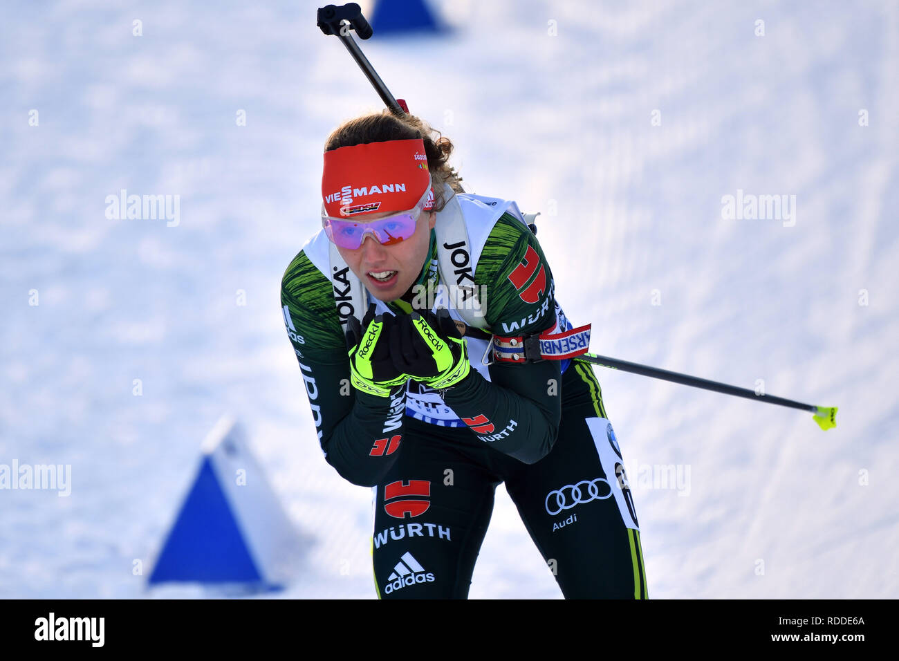 Inzell Allemagne 17 Jan 2019 Laura Dahlmeier Ger Action Image Unique Seule Coupe Motif La Moitie De La Figure La Moitie De La Figure Sprint 7 5km De La Femme Mesdames Sur 17 01 2019