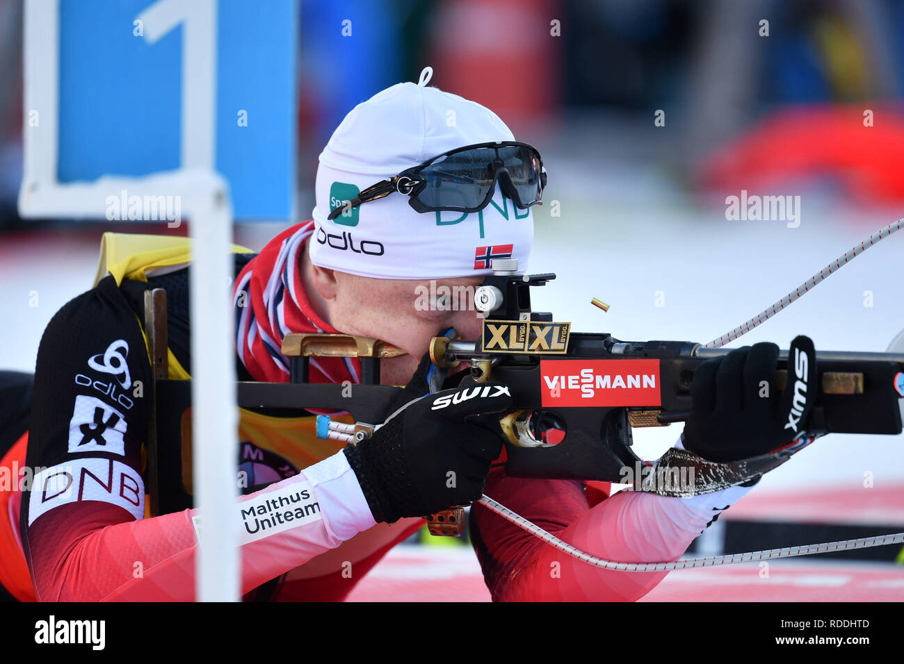 Ruhpolding Deutschland 17 Jan 2019 Johannes Thingnes Boe Ni Sur Le Stand De Tir Tir Action Image Unique Seule Coupe Motif La Moitie De La Figure La Moitie De La Figure 10