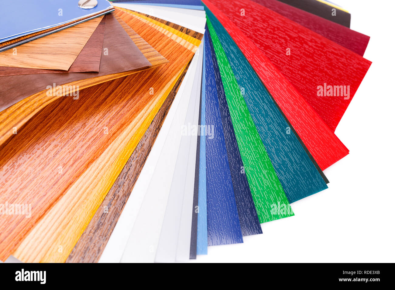 Revêtement en bois des échantillons de couleur photo gros plan. Banque D'Images