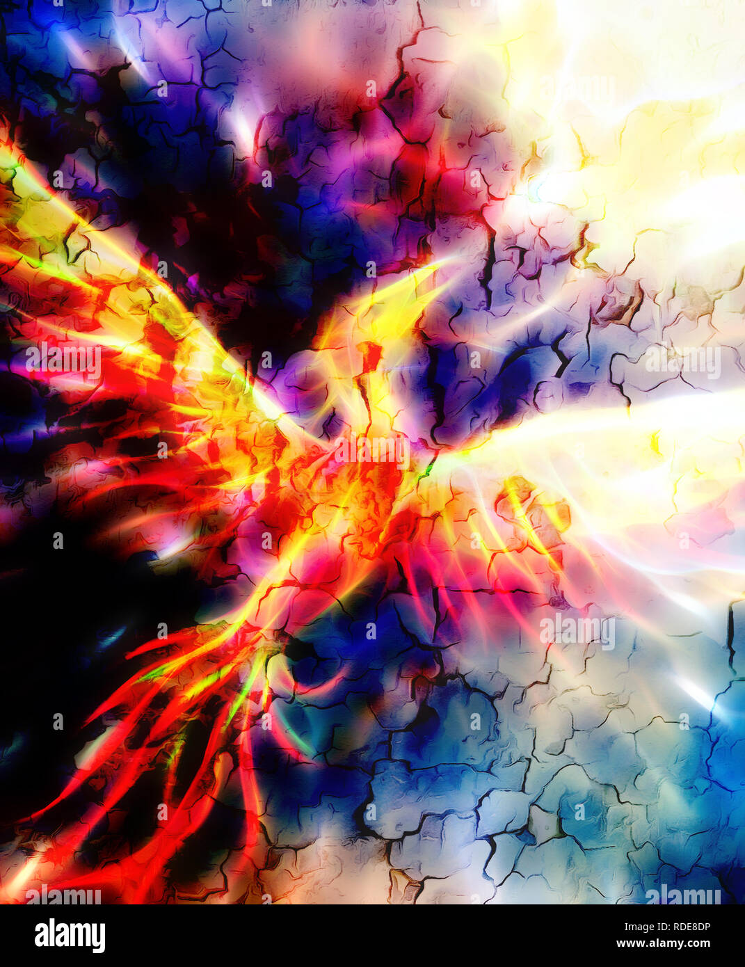 Phoenix Vol Oiseau Comme Symbole De Renaissance Et De Nouveau Depart Effet Fractal Photo Stock Alamy