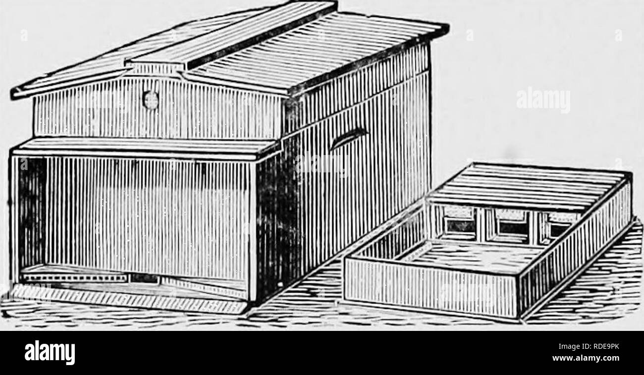 . Le guide de l'apiculteur : ou manuel du rucher . La culture de l'abeille ; les abeilles. Principe de l'ourdissage.-de A. I. Sans objet Co. raboté des deux côtés, et peint en blanc à l'extérieur. En rendant le clou en direct le coeur de la carte, de manière à éviter le gauchissement. De comprendre pourquoi voir Fig. 85. Figure 84 Fig. 86.. Une Lattgstroth Ruche.-Frotu A. J. Sans objet Co. représente un deux étages L,angstroth ruche. Comme nous le verrons, l'a un portique, et un bas-bord solidement cloués à la ruche. Bien que M. L,angstroth tant désiré ces fonctionnalités, et maintenant, beaucoup de gens sont comme d'esprit, beaucoup d'autres fonctionnalités omettez.. Veuillez Banque D'Images