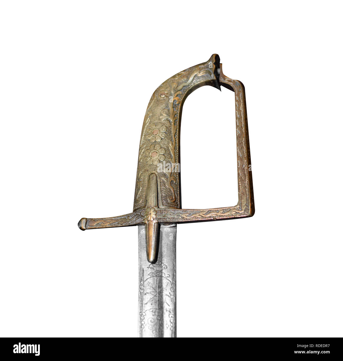 Une partie de l'antique swords isolé sur un fond blanc. Banque D'Images
