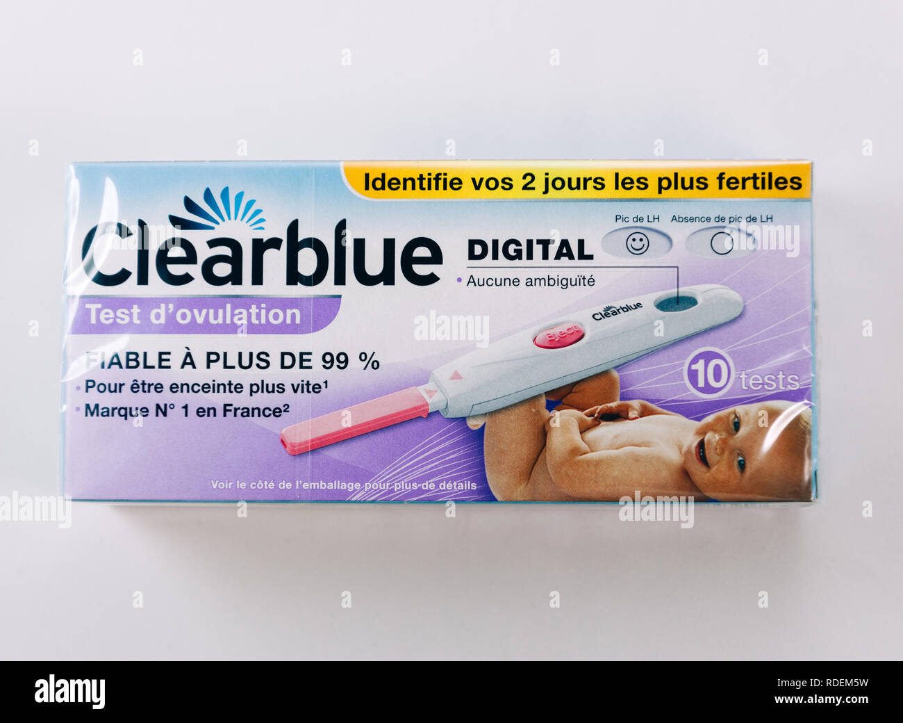 De test de grossesse positif clearblue Banque de photographies et d