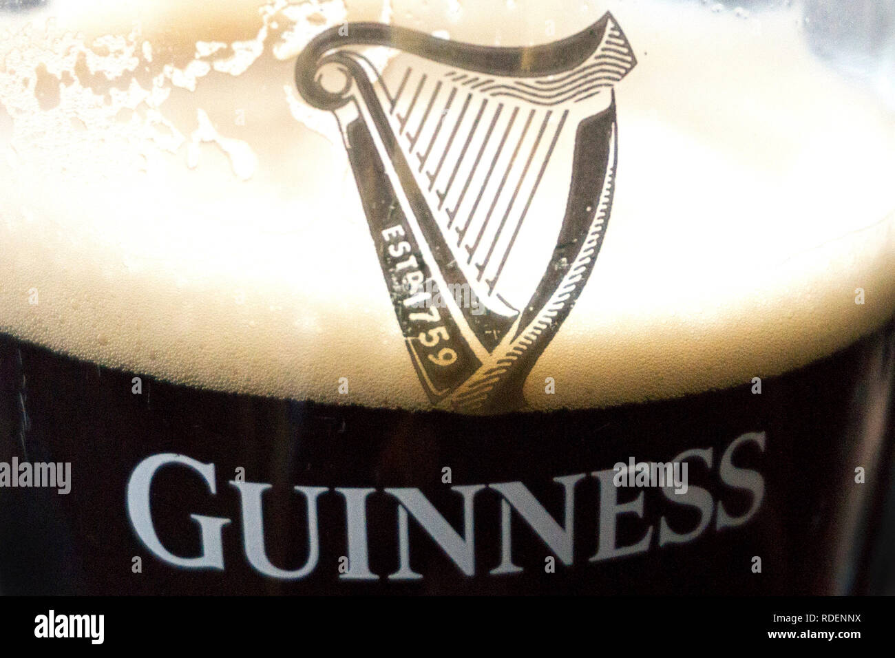 La gravité Bar à la brasserie Guinness Storehouse à Dublin, Irlande, 15 Jan 2019. Banque D'Images
