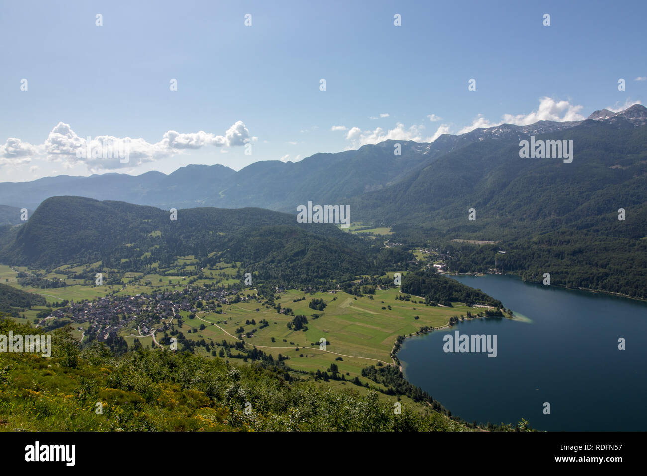 Stara Fužina village du mont Vogar Banque D'Images