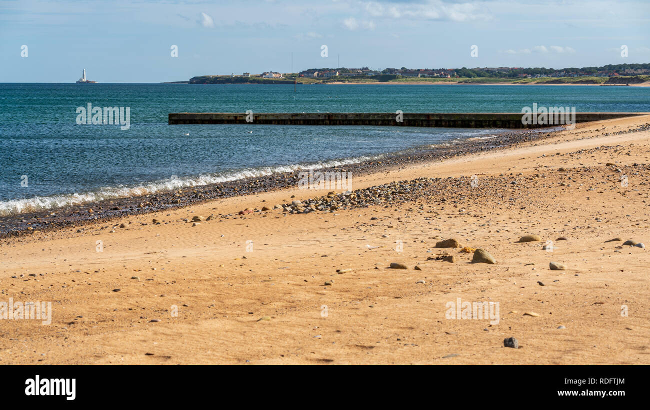 Côte de la mer du Nord à la plage du sud à Blyth, England, UK Banque D'Images