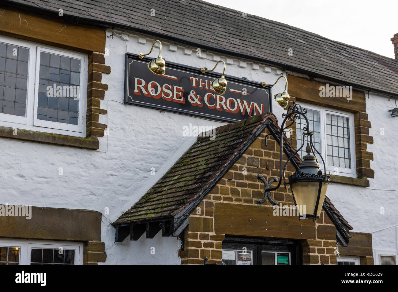 The Rose and Crown un village pub à Hartwell, Northamptonshire, Angleterre Banque D'Images