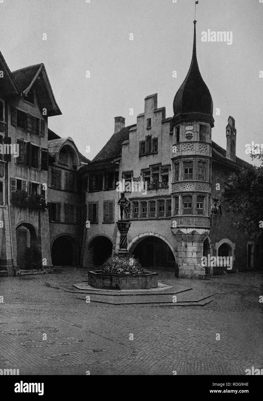 Guild Hall à Bienne, dans le canton de Berne, Suisse, Europe, photographie historique datant des années 1900 Banque D'Images