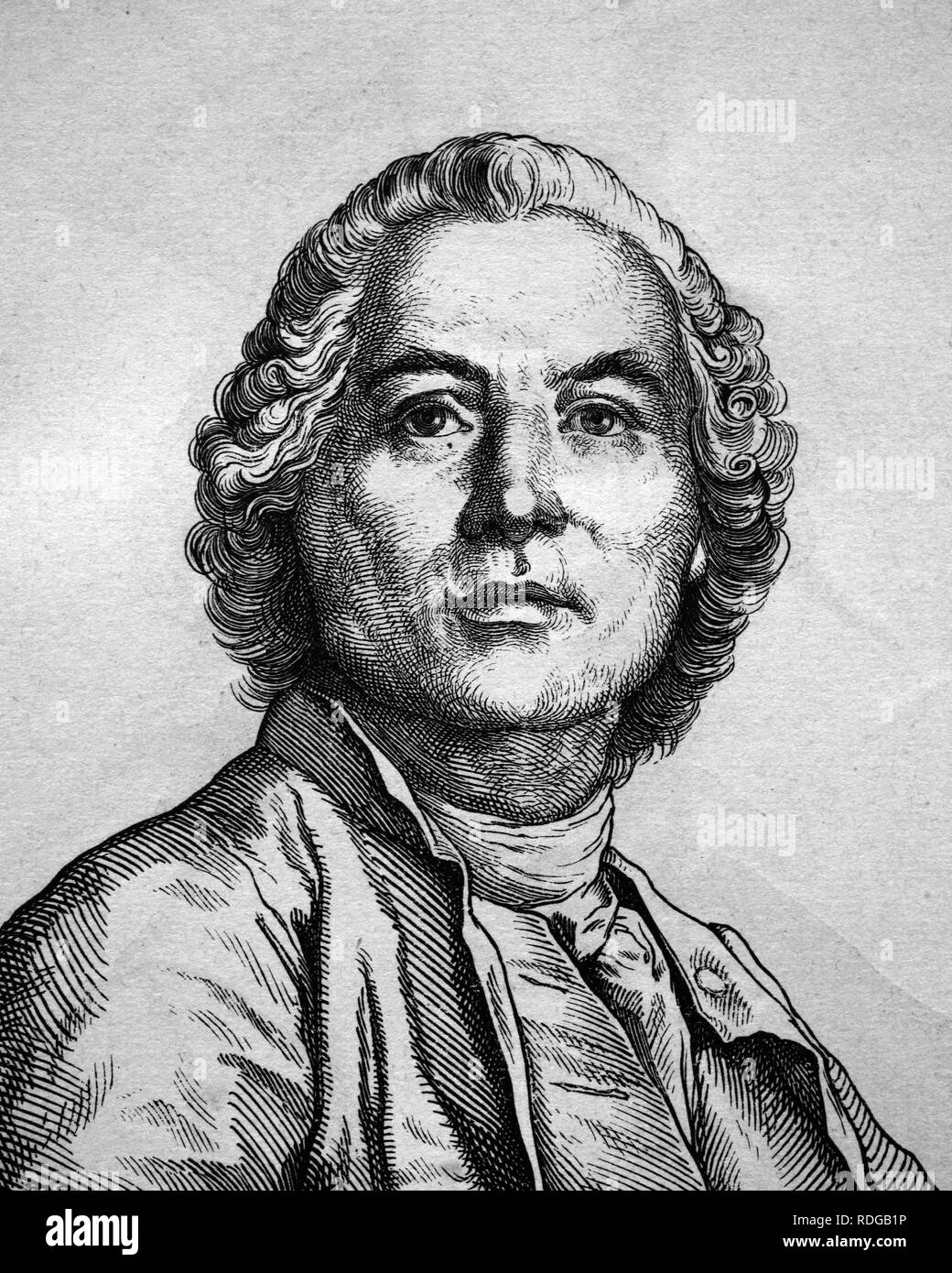 Christoph Willibald Gluck, Ritter von Gluck, compositeur d'opéra du pré-classique, 1714 - 1787, l'illustration historique, portrait Banque D'Images