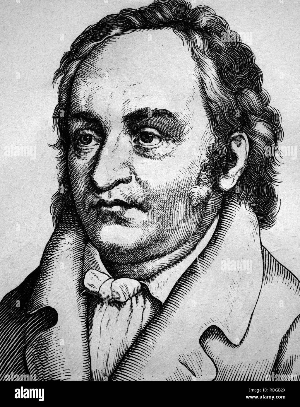 Jean Paul Richter, également connu sous le nom de Jean Paul, écrivain  allemand, 1763 - 1825, portrait, illustration historique, 1880 Photo Stock  - Alamy