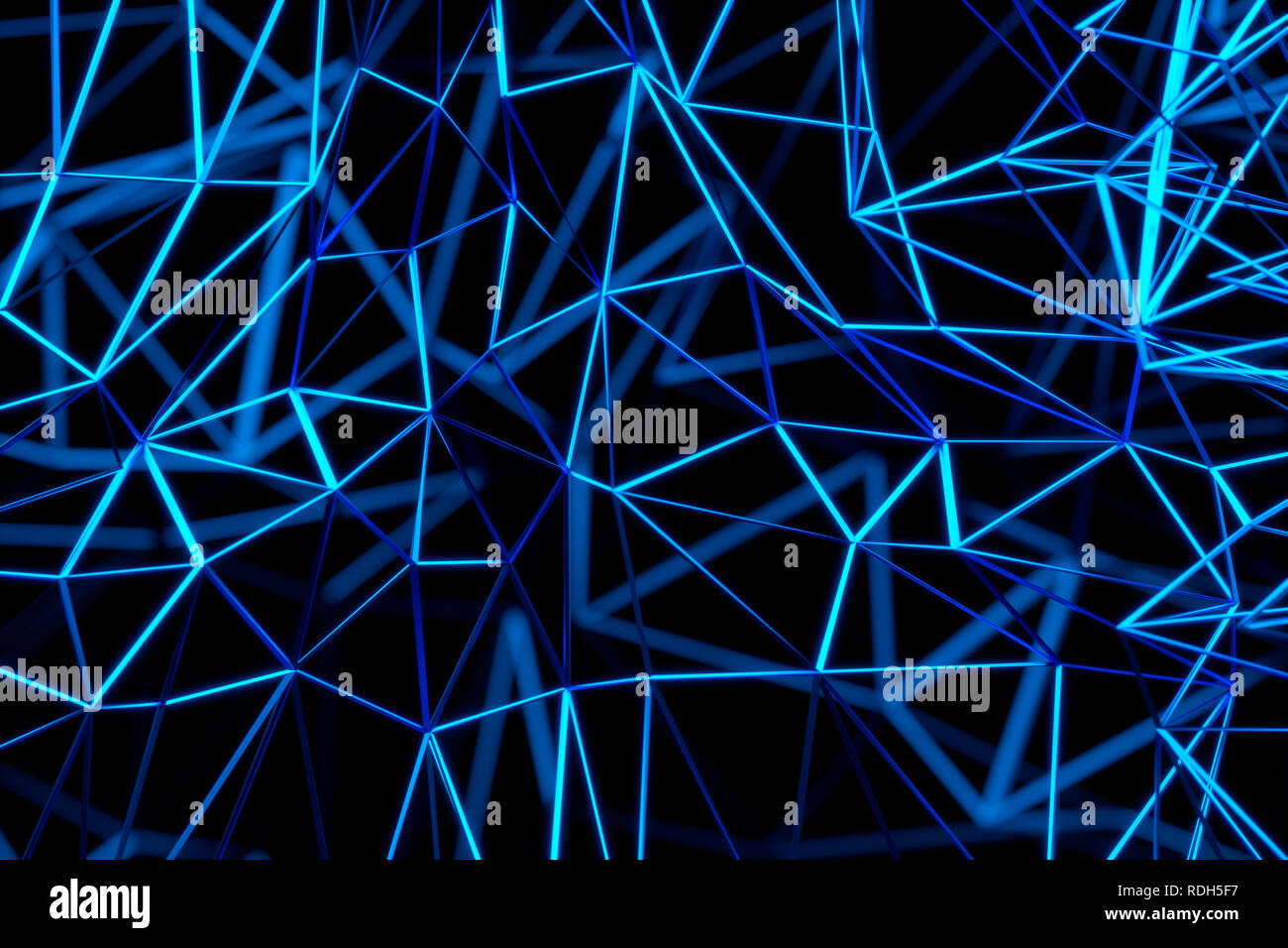 Close-up of Abstract Blue surface polygonale sur fond bleu Banque D'Images