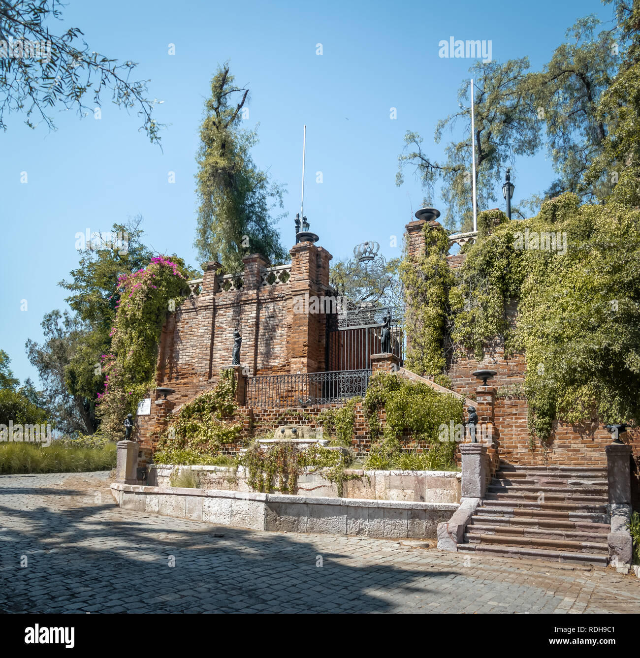 Château de Hidalgo à Santa Lucia Hill - Santiago, Chili Banque D'Images