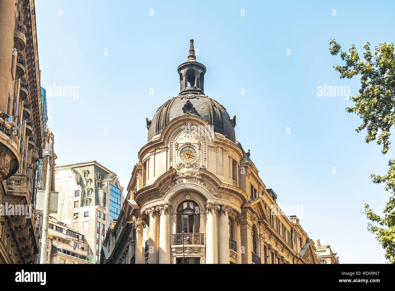 Bâtiment de la Bourse de Santiago - Santiago, Chili Banque D'Images