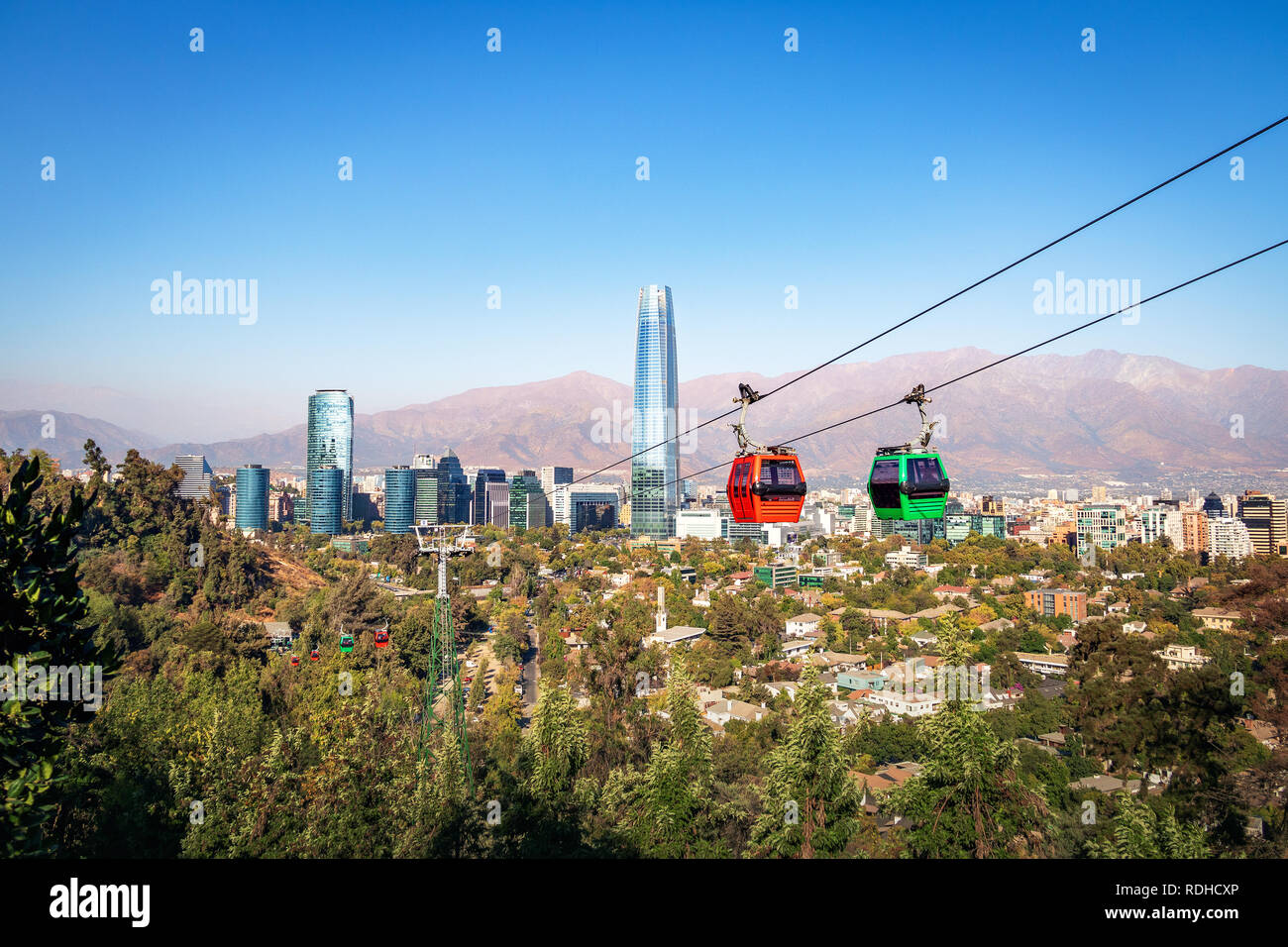 Le parc métropolitain de Santiago Santiago et aerial skyline - Santiago, Chili Banque D'Images