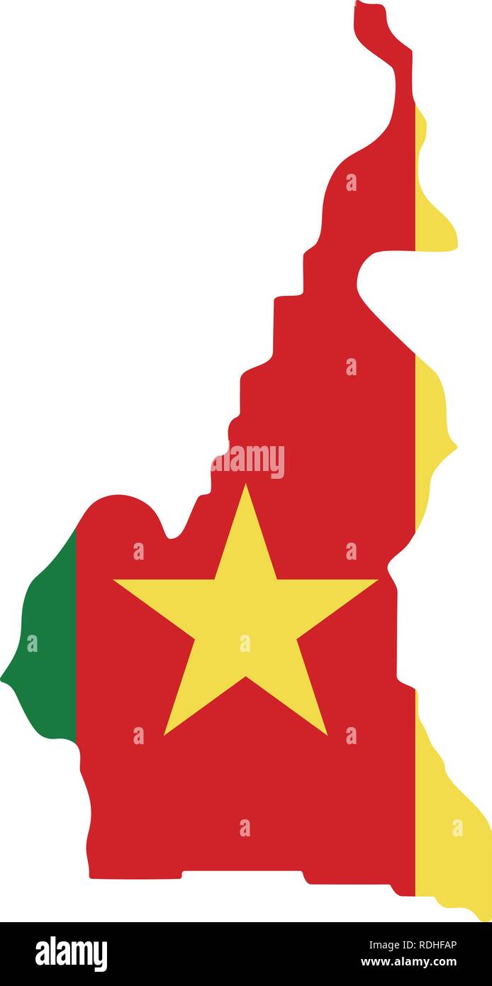 Carte du Cameroun avec l'intérieur du pavillon. Cameroun map vector illustration Illustration de Vecteur