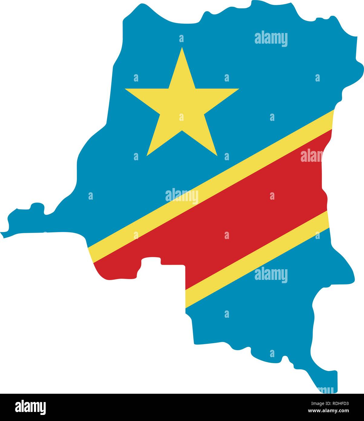 La carte de la République démocratique du Congo avec l'intérieur du ...