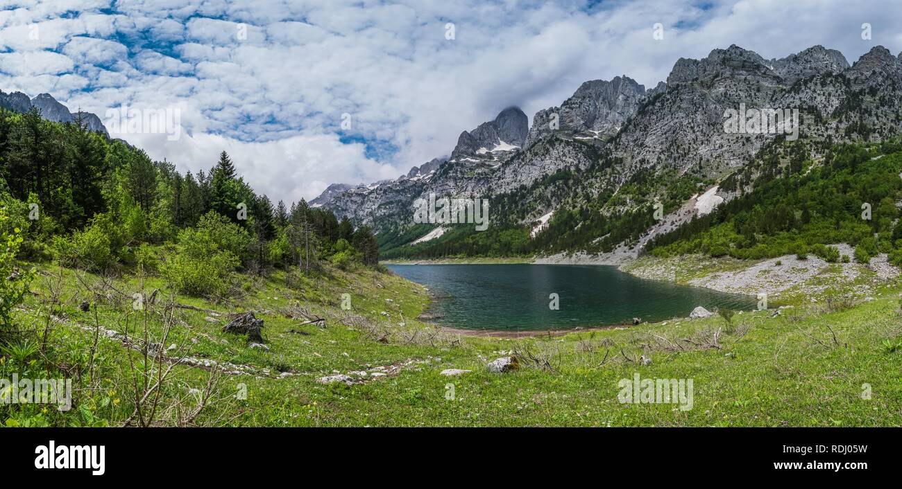Panorama pittoresque de Mountain Lake au Monténégro. Banque D'Images