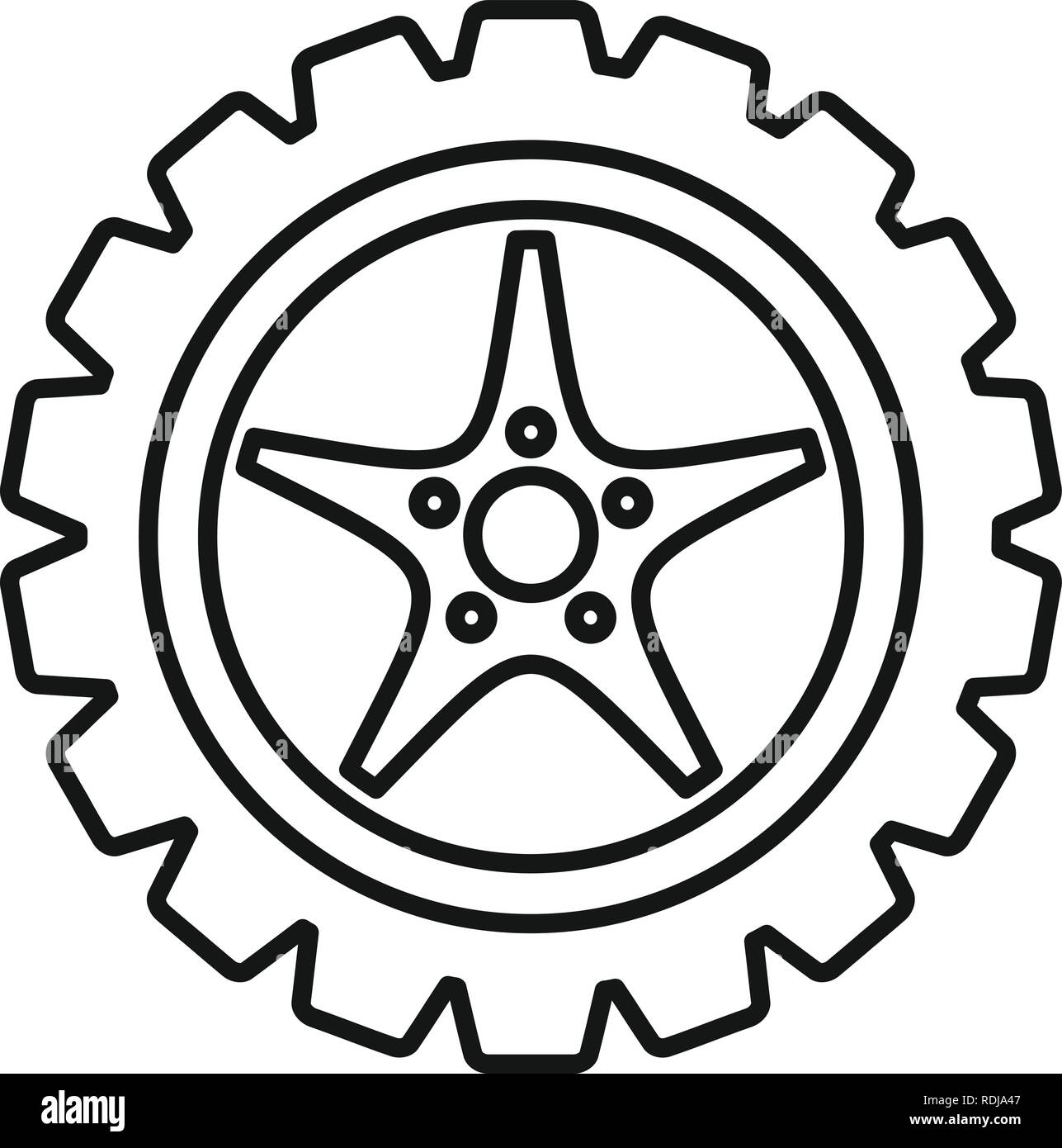 L'icône de roue de voiture. Roue de voiture icône Contour vectoriel pour le  web design isolé sur fond blanc Image Vectorielle Stock - Alamy