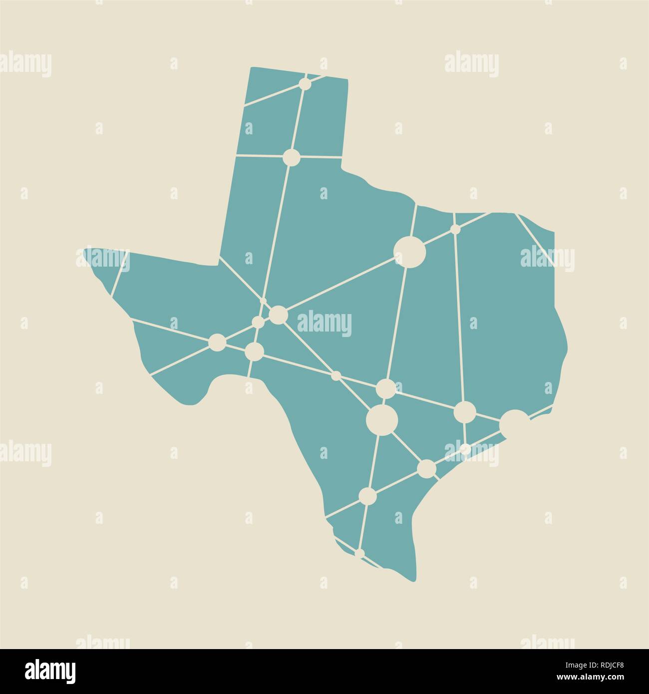 Carte d’état de Texas Illustration de Vecteur