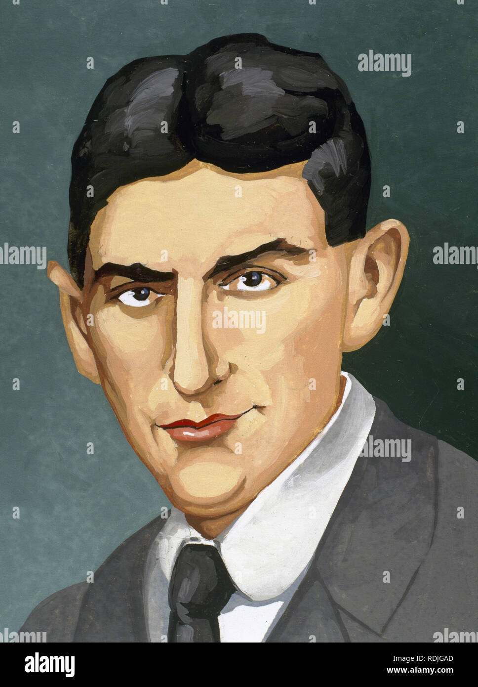 Franz Kafka (1883-1924). Écrivain tchèque de langue allemande. Portrait. Auteur : Francisco Fonollossa. Banque D'Images