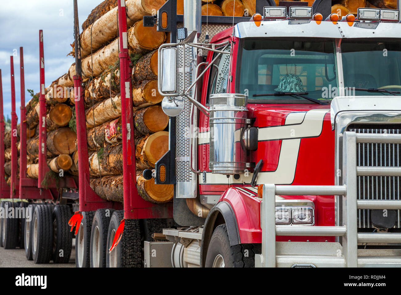 Charge lourde chariot de transport du bois en Colombie-Britannique Canada Banque D'Images