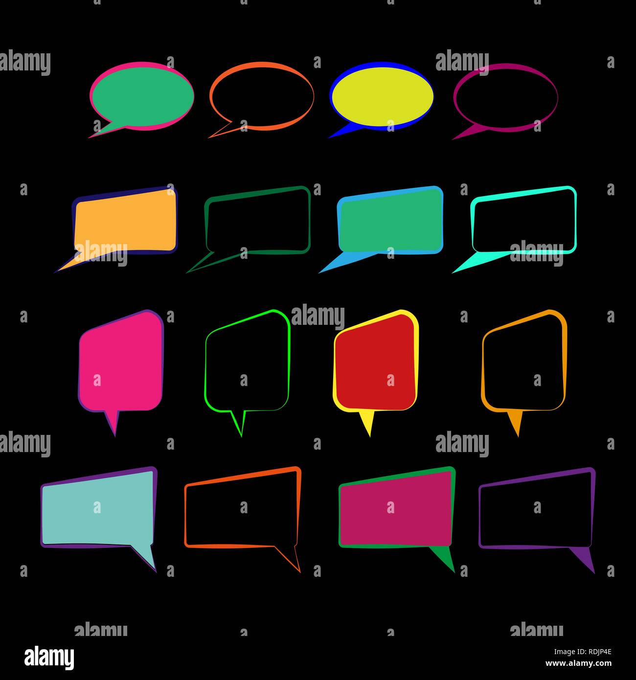 Ensemble de messagerie multicolore motifs d'arrière-plan Illustration de Vecteur