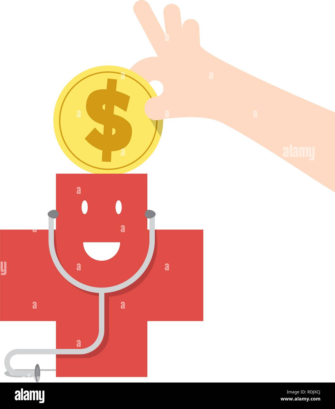 Vector Illustration d'économiser de l'argent et les dépenses de soins de santé. Concept Finance. Illustration de Vecteur