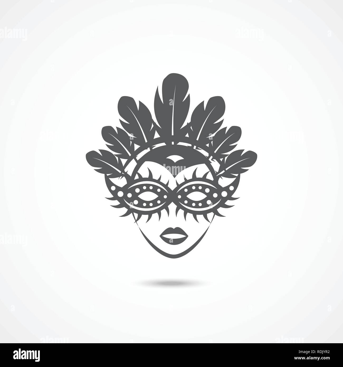 L'icône de masque de carnaval Illustration de Vecteur