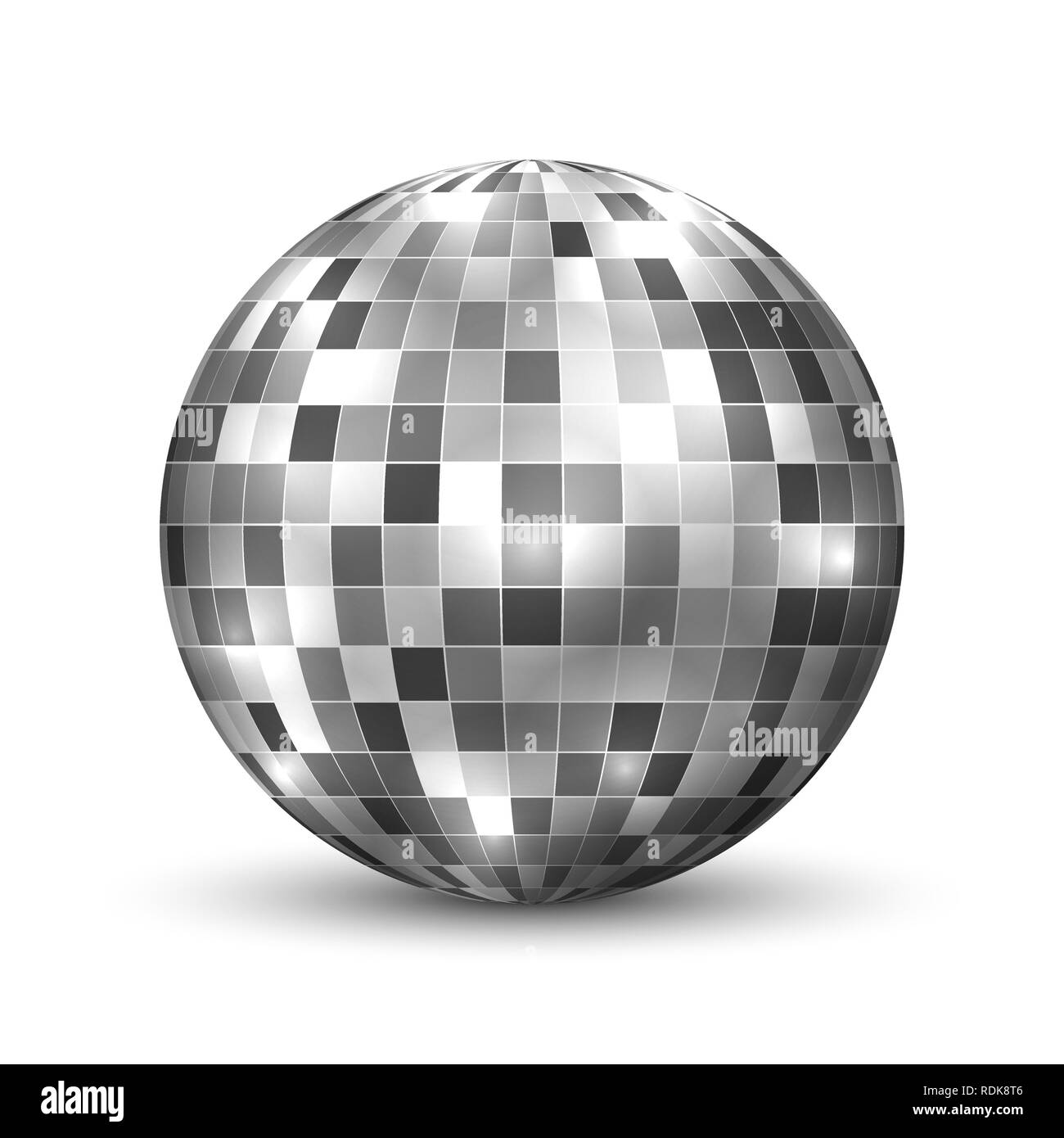 Boule disco miroir isolés. Night Club party élément design. Illustration de Vecteur