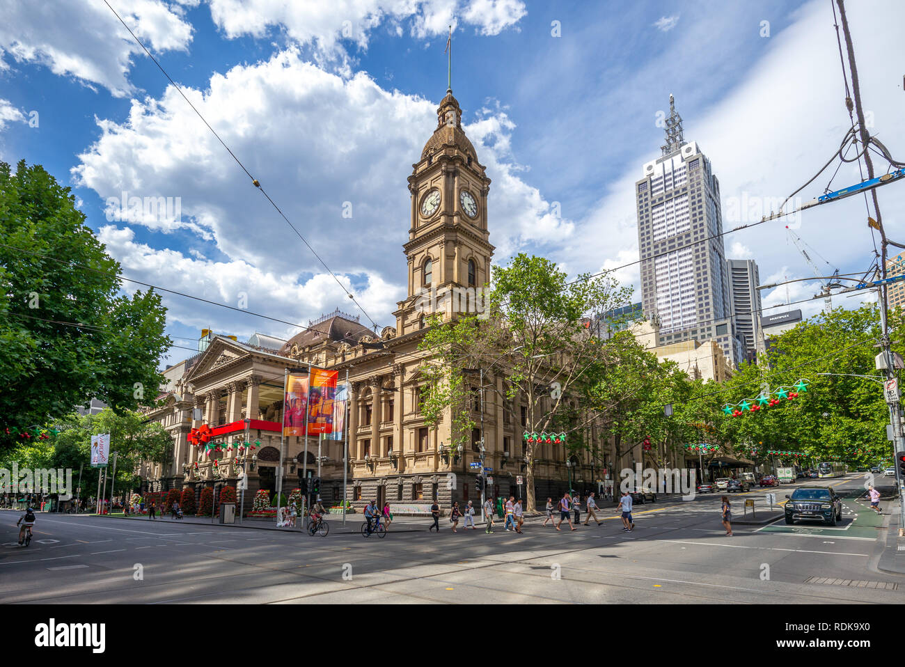 Melbourne, Australie - 28 décembre 2018 : Melbourne Town Hall est la ville-centre et l'hôtel de ville, et est un bâtiment historique qui a été là depuis Banque D'Images