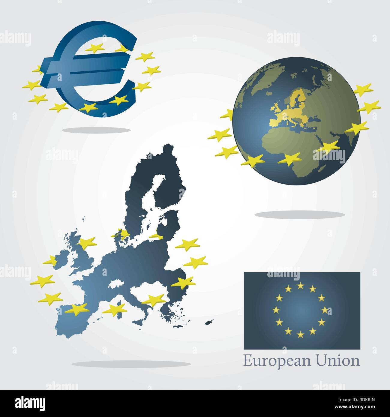 Symboles De Lunion Européenne Symbole De Leuro La Carte