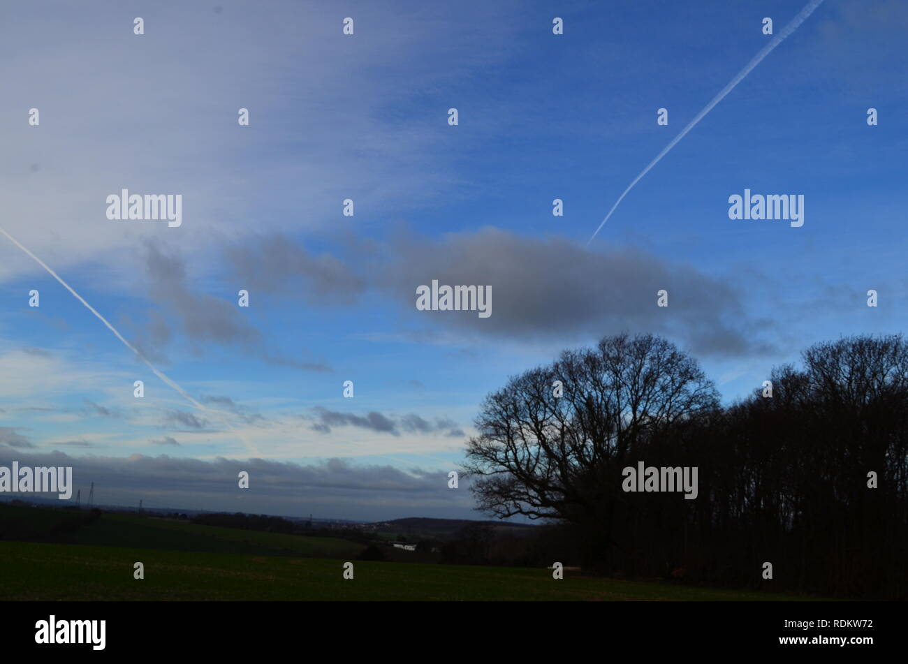 Domaine du Kent et du ciel # 3 Banque D'Images