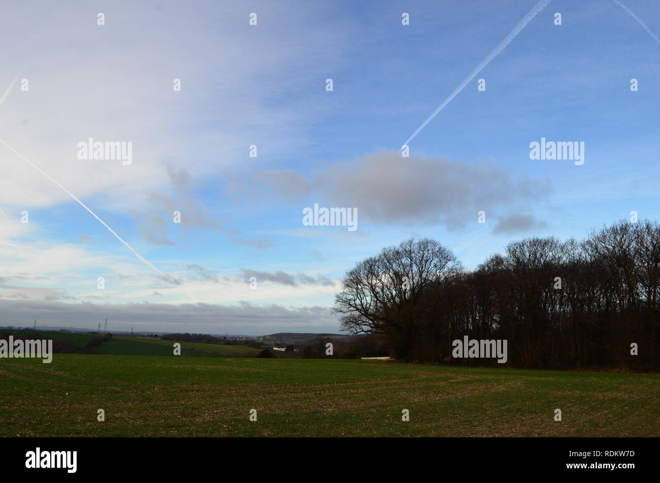 Domaine du Kent et du ciel # 7 Banque D'Images