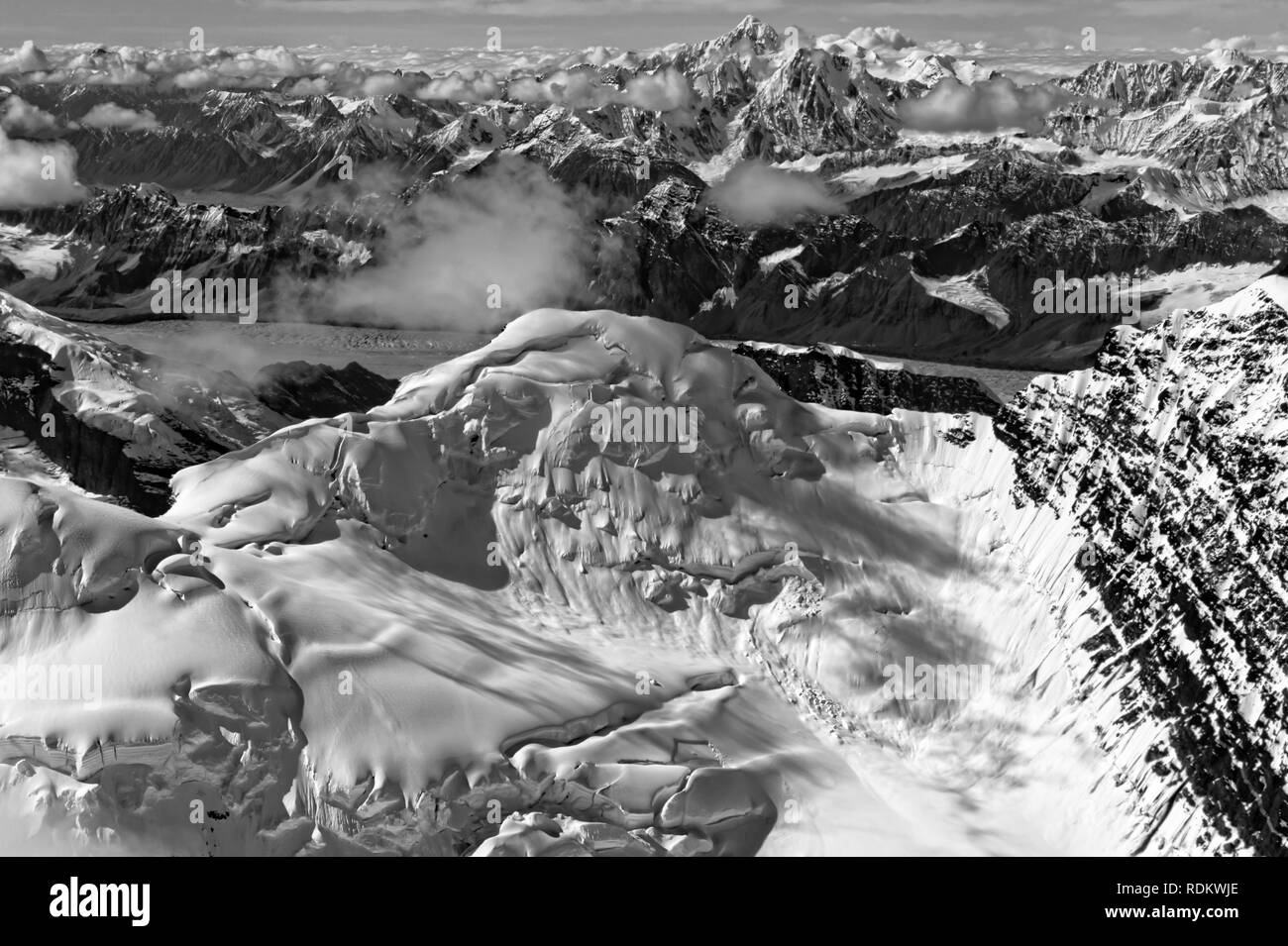 Un bureau d''excursions aériennes est l'un des plus spectaculaires des façons de voir le Mont McKinley, la gamme d'Alaska, et les glaciers environnants, Denali National Park Banque D'Images