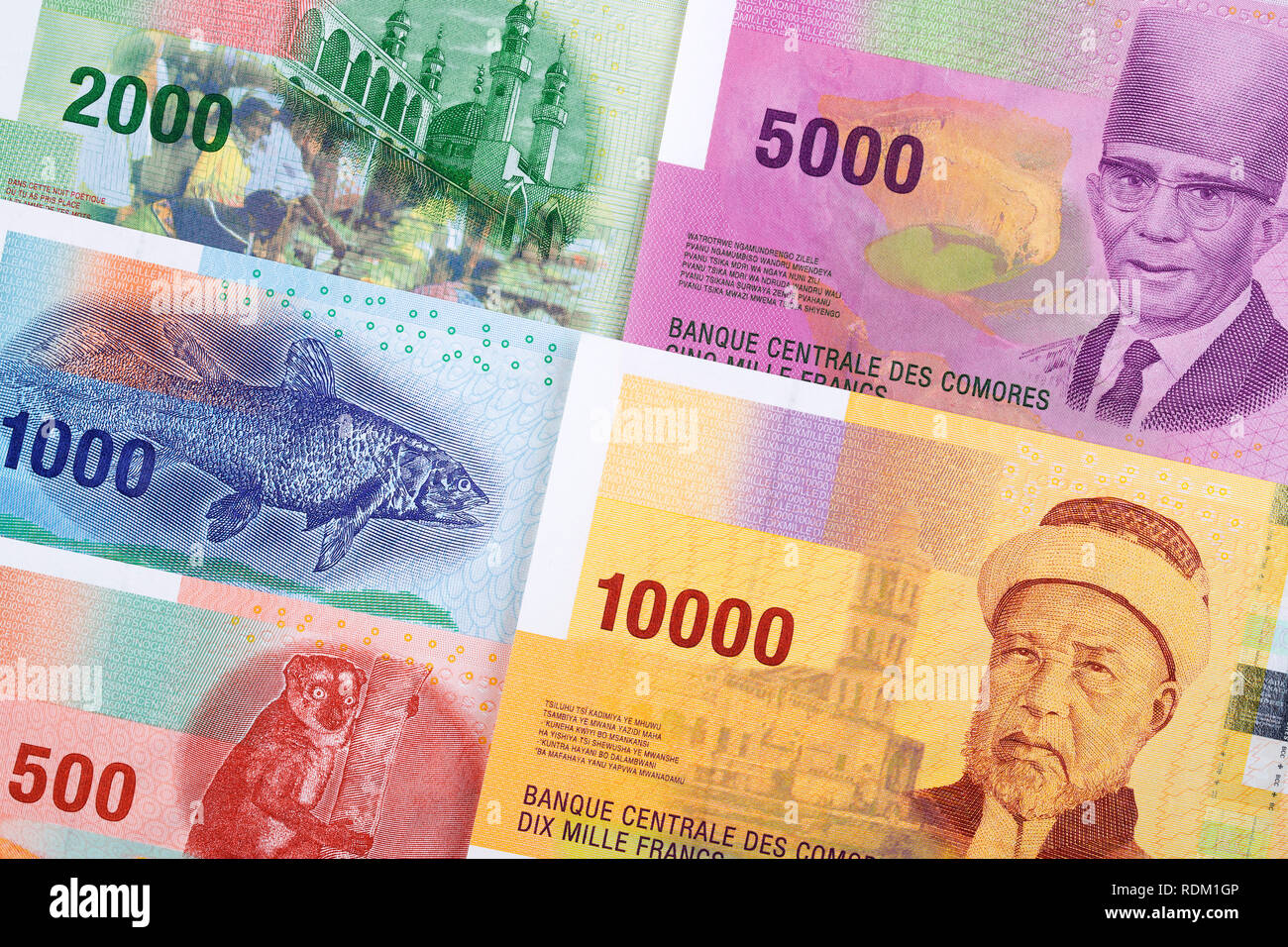 Francs à un contexte d'affaires aux Comores Banque D'Images