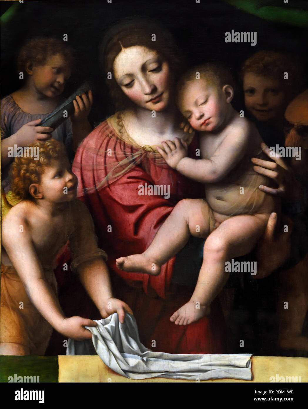 Le sommeil de l'enfant Jésus par Bernardino Luini. De 1480 à 1532. Lombardie Italie Italien Banque D'Images