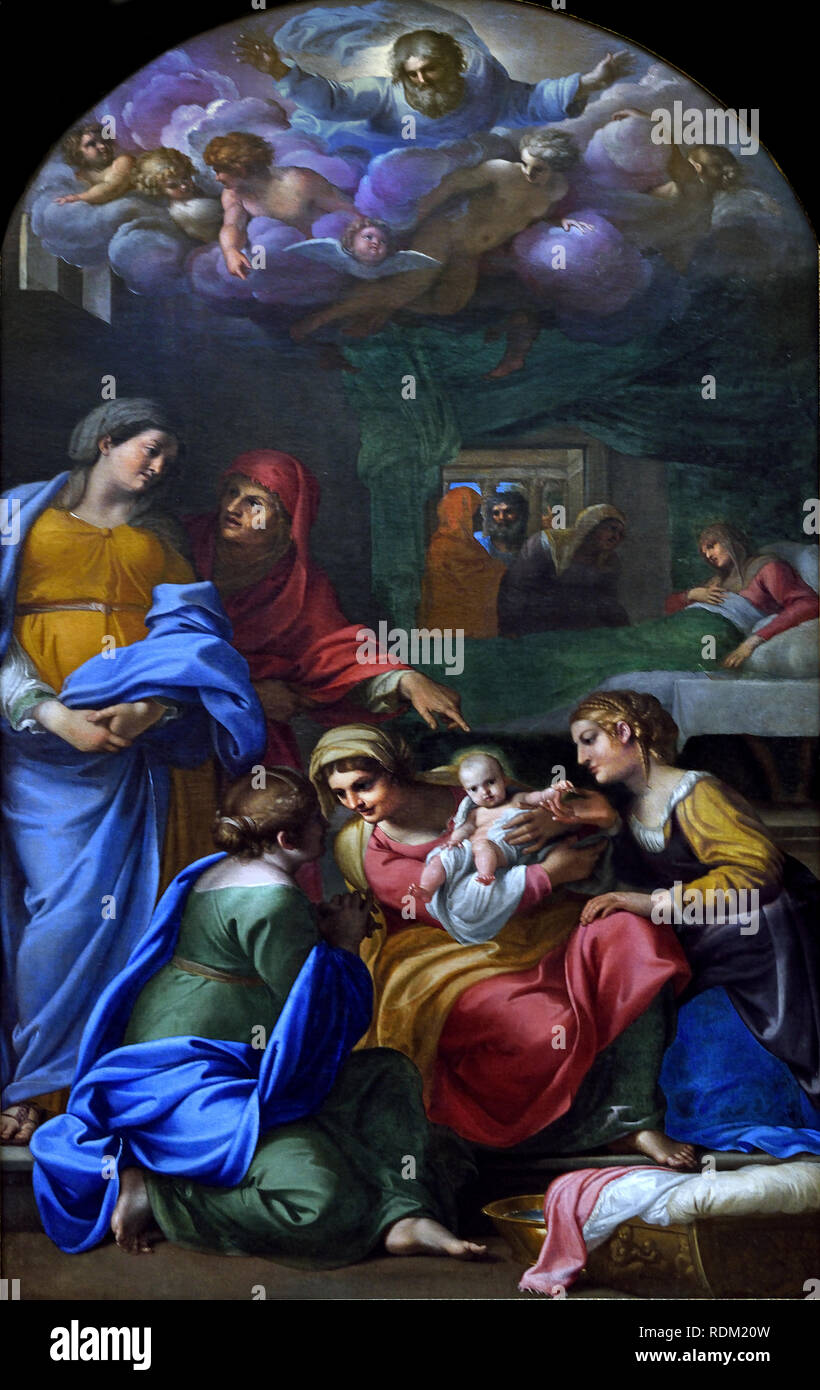 La naissance de la Vierge, 1605 - 1609 par Annibal Carrache Annibal Carrache (Bologne) (1560 - Rome 1609), Italie, Italien, Banque D'Images