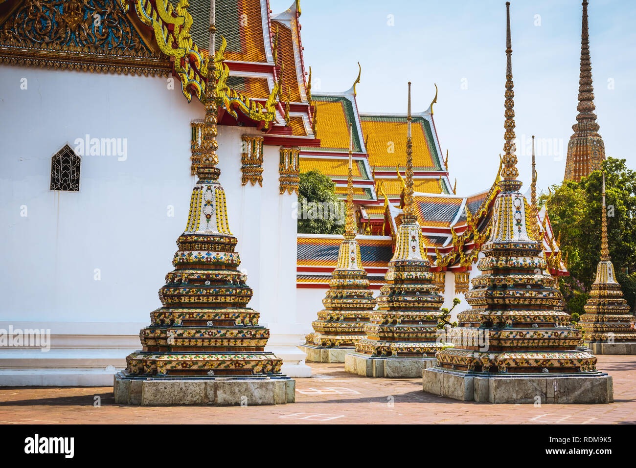 Wat Pho à Bangkok, Thaïlande. Le Wat Pho est vue également connu sous le nom de temple du Bouddha couché Banque D'Images