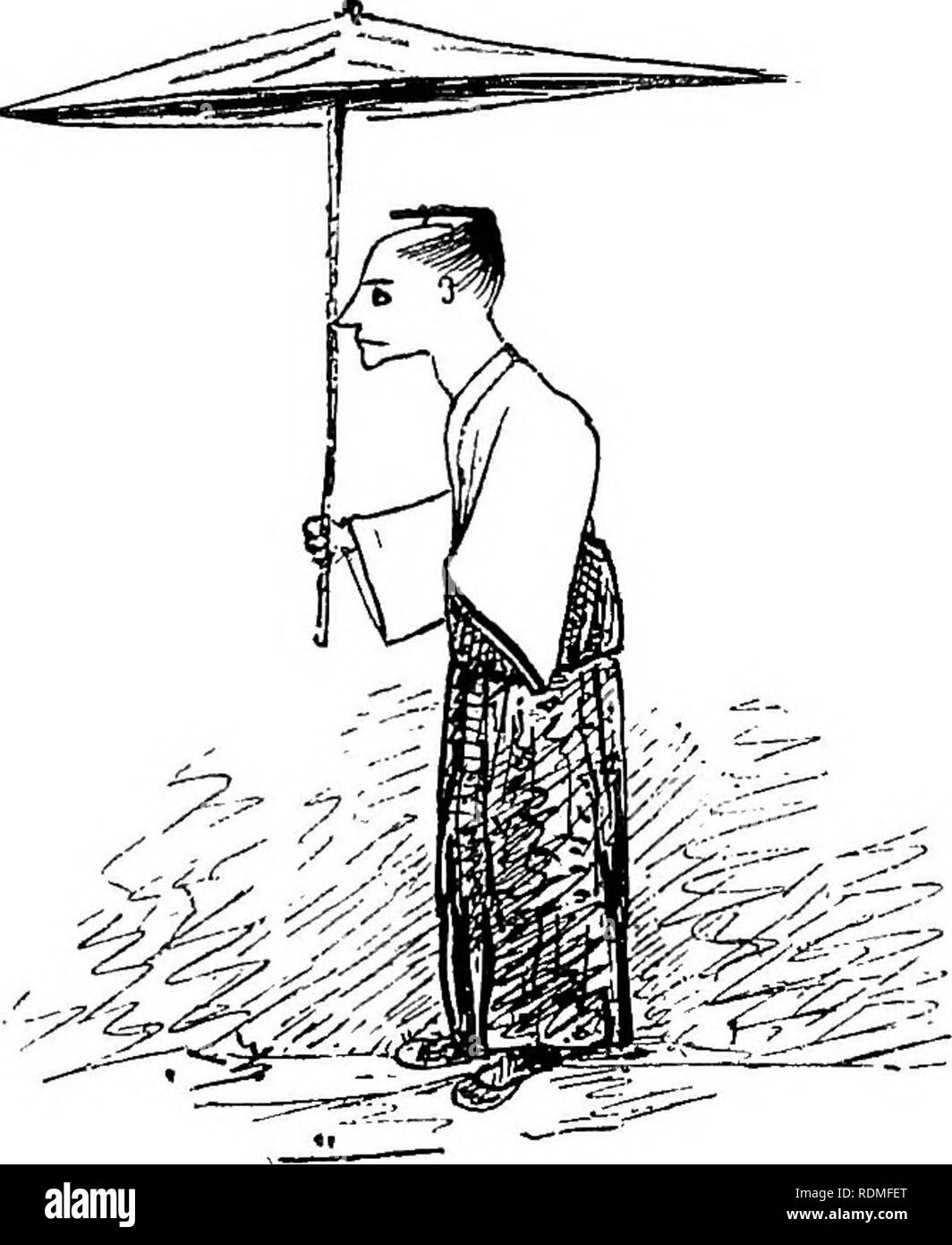 . Notes et croquis de la côtes sauvages de Nipon ; avec des chapitres sur les pirates dans les eaux chinoises après. Histoire naturelle ; les pirates. 122 UNE PROMENADE DANS KIUSIU. été une minute sur place lorsqu'une amende mulet jailli de l'eau, avec l'intention de sur- venue la légère baisse, mais au lieu de l'éclairage dans l'étang supérieur, il s'est trouvé posé sur le tapis. Le pêcheur à la fois la landing-net, a obtenu son poisson, se rassit, et allumé sa pipe. Ma marche était plus ; une douzaine de spécimens de beurre- mouches, plusieurs coléoptères, et quelques autres fougères ont été ajoutés à Ma collection.. Charmantes Hôtesses Japonaises Banque D'Images