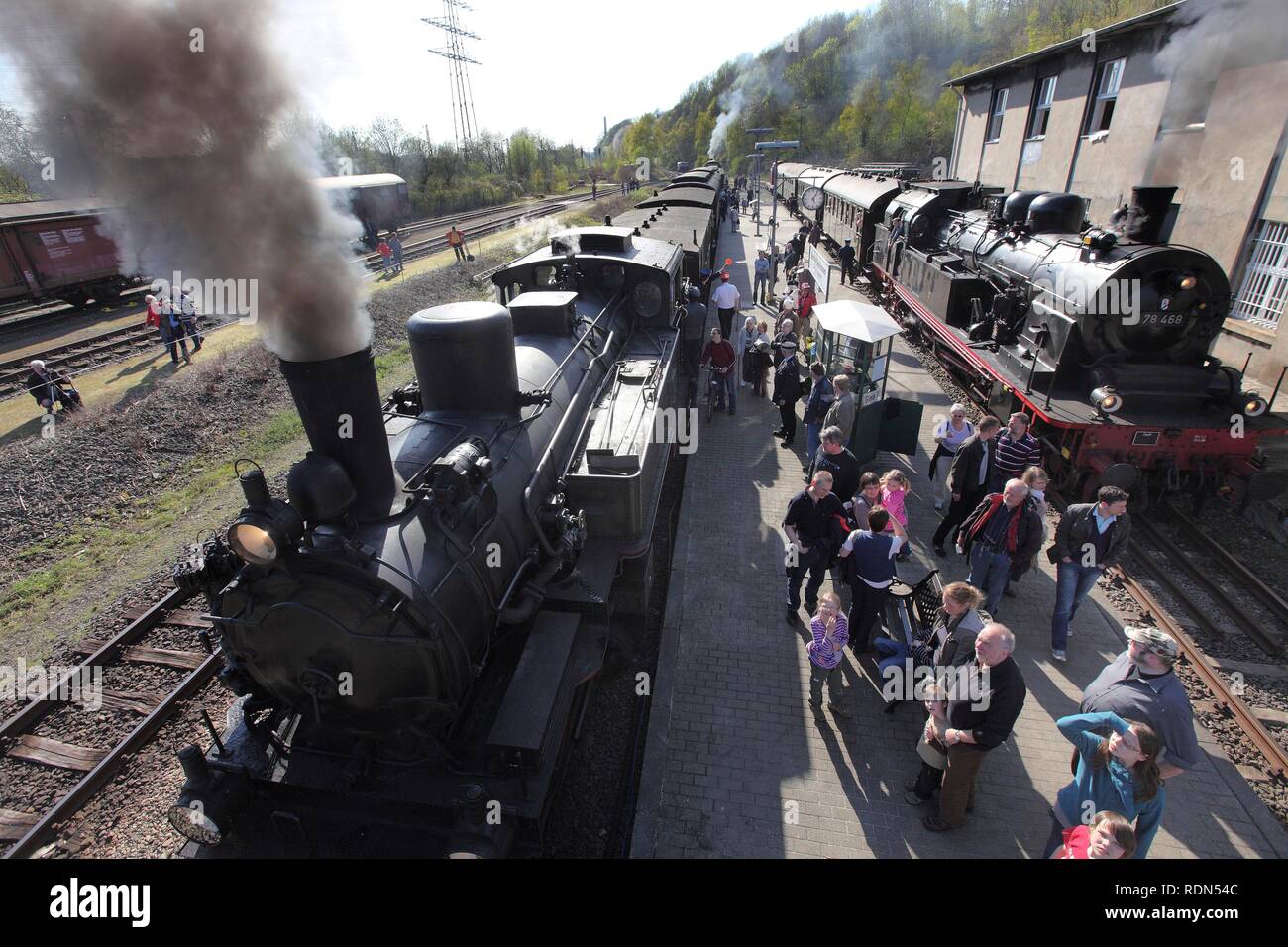 Festival de la Locomotive à vapeur, musée ferroviaire, Dahlhausen, Bochum, Rhénanie du Nord-Westphalie Banque D'Images