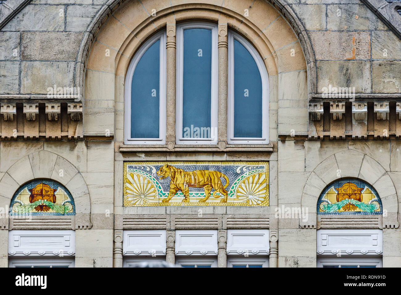 Rénové façade de la Société Zoologique royale d'Anvers, Belgique Banque D'Images