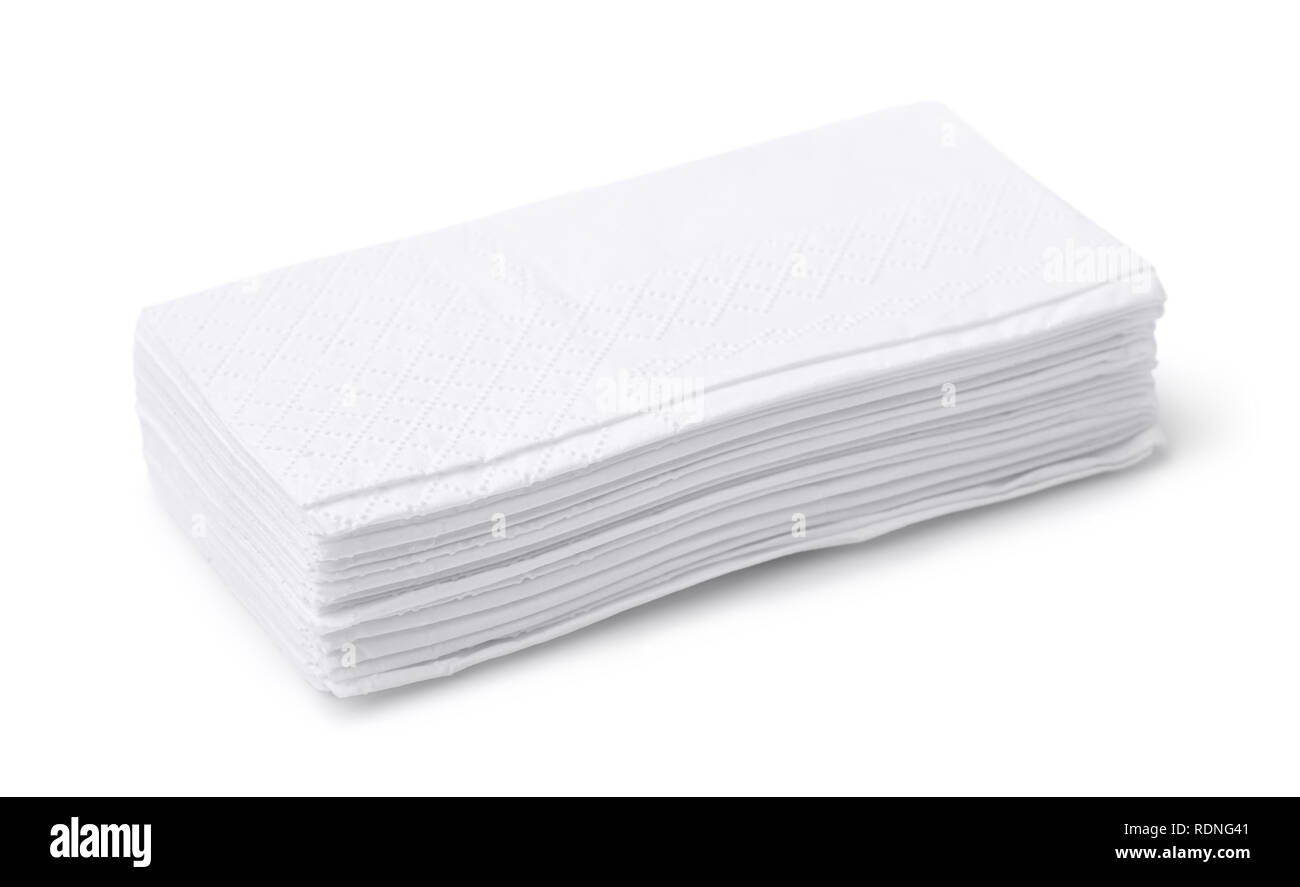 Pile de papier tissu isolated on white Banque D'Images