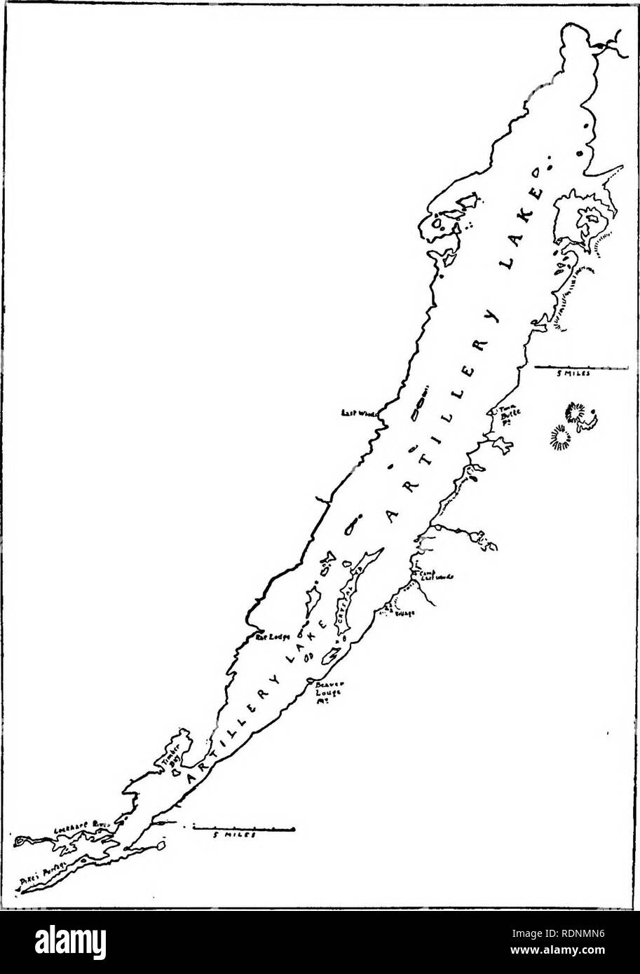 . Les prairies de l'Arctique, un canot-voyage de 2 000 kilomètres à la recherche du caribou ; être le récit d'un voyage à la région au nord du lac Aylmer. La chasse au chevreuil. Lac Artillery fondée sur rhiefly Tyrreirfl J. W. plan de 1900. Veuillez noter que ces images sont extraites de la page numérisée des images qui peuvent avoir été retouchées numériquement pour plus de lisibilité - coloration et l'aspect de ces illustrations ne peut pas parfaitement ressembler à l'œuvre originale.. Seton, Ernest Thompson, 1860-1946. New York, C. Scribner's Sons Banque D'Images