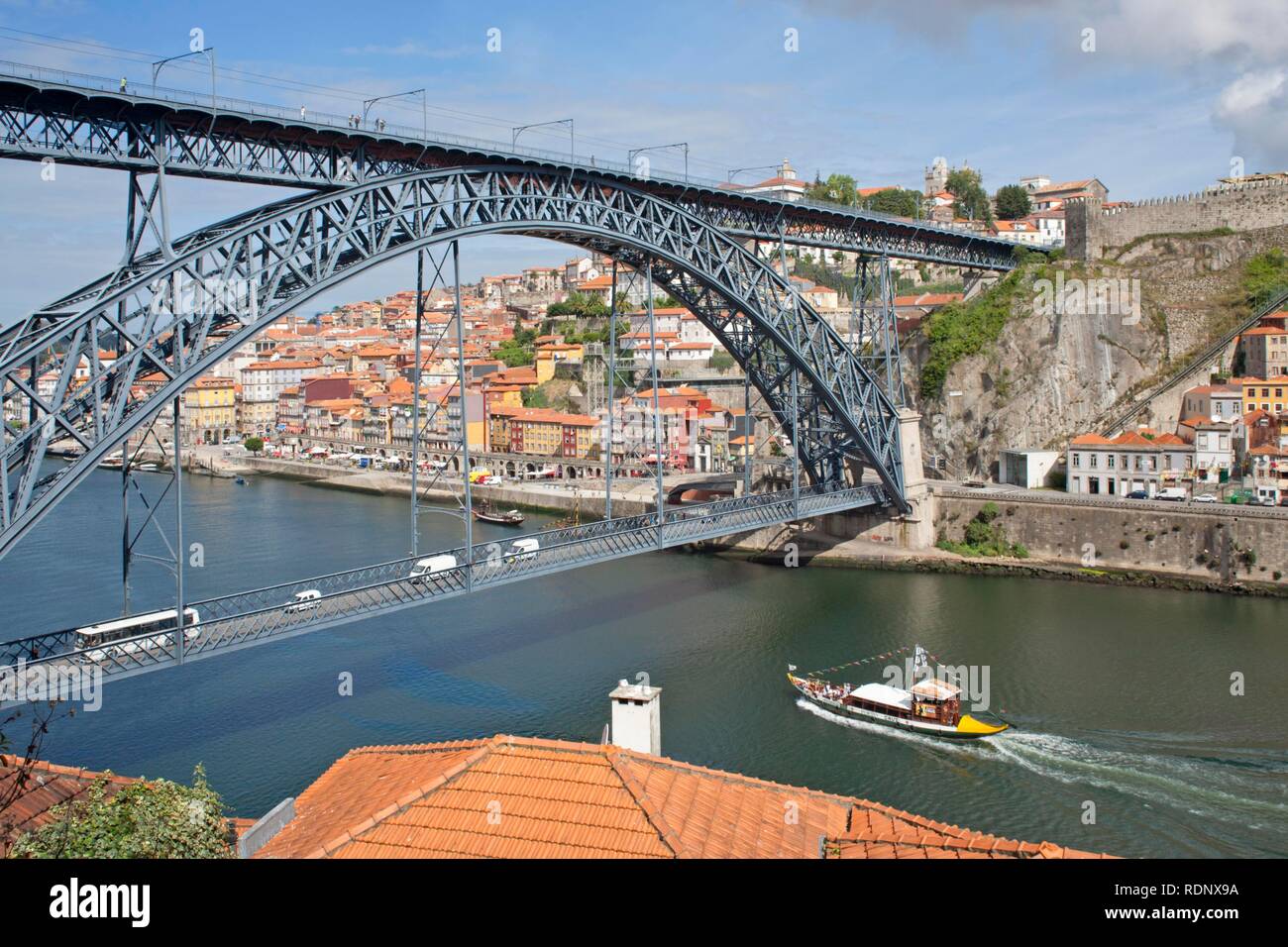Pont Dom Luis I à Vila Nova de Gaia, Porto, Portugal, Europe Banque D'Images