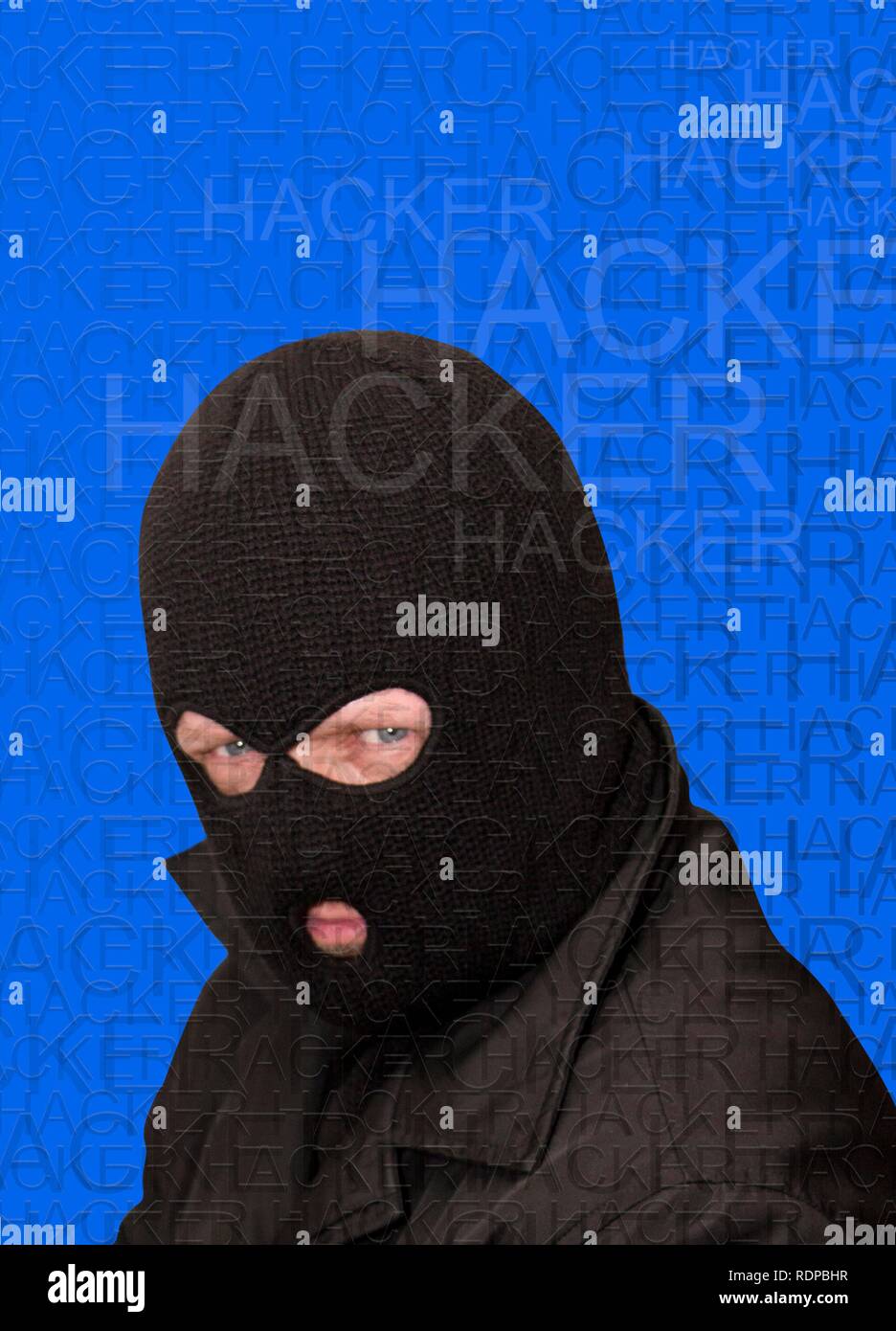 Illustration conceptuelle, pirate informatique. Banque D'Images