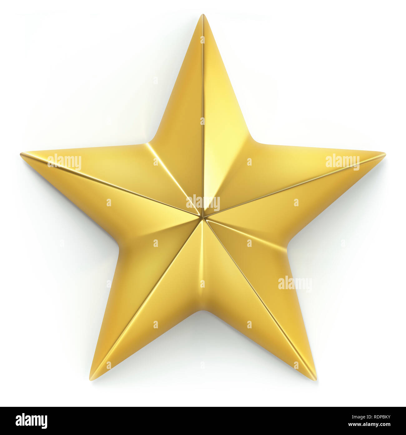 Gold Star contre fond blanc, illustration. Banque D'Images