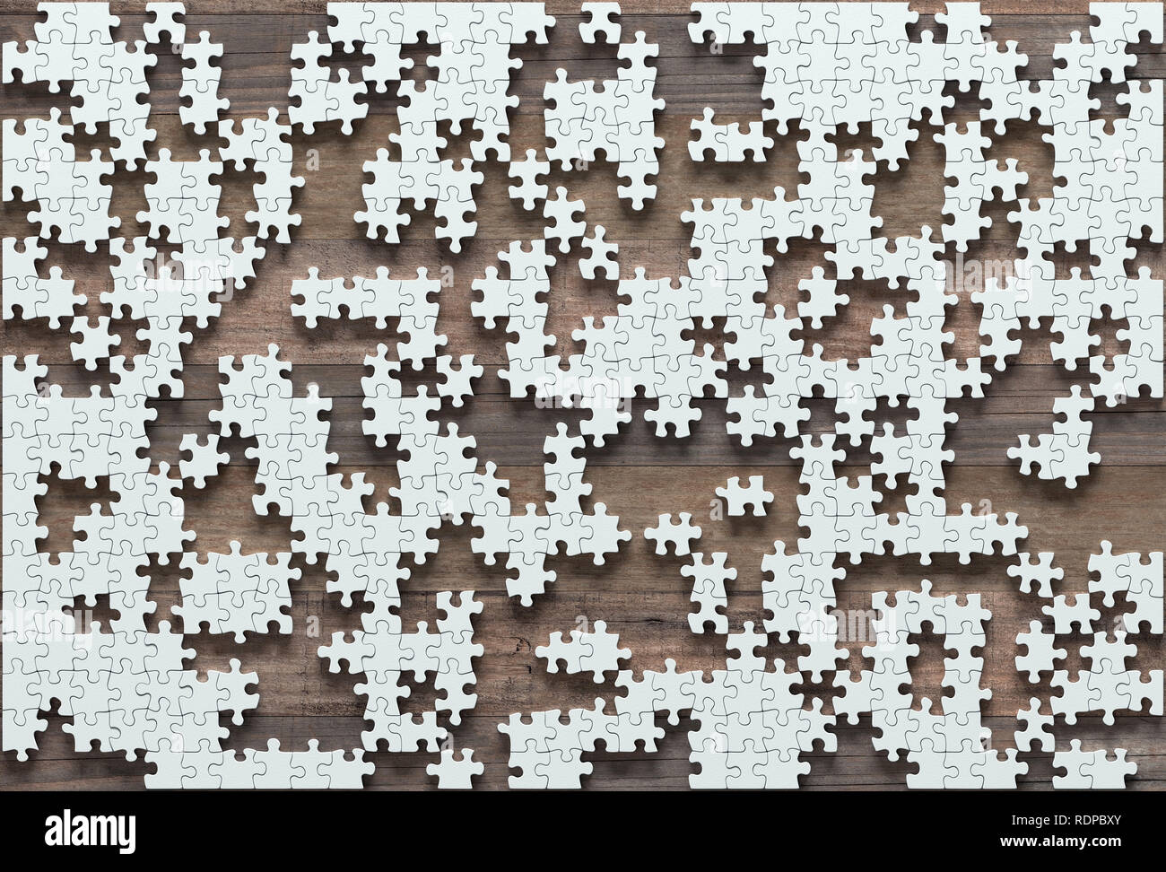 Blank jigsaw puzzle pieces avec des lacunes, l'illustration. Banque D'Images